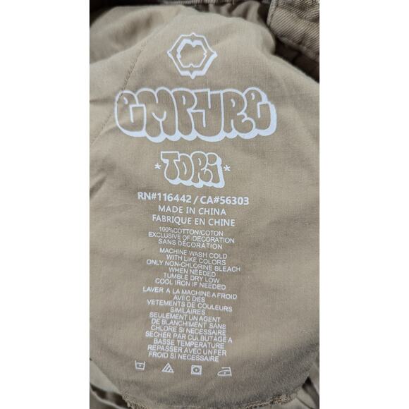 EMPYRE Women Pants Small Tori Y2K Khaki Twill Canvas Baggy Relax Khaki - Picture 7 of 10